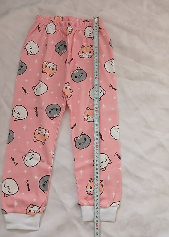 Kız Çocuk Pembe Desenli Pijama Takımı - Görsel 6