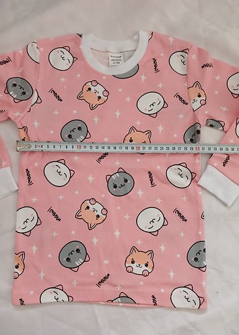 Kız Çocuk Pembe Desenli Pijama Takımı - Görsel 4