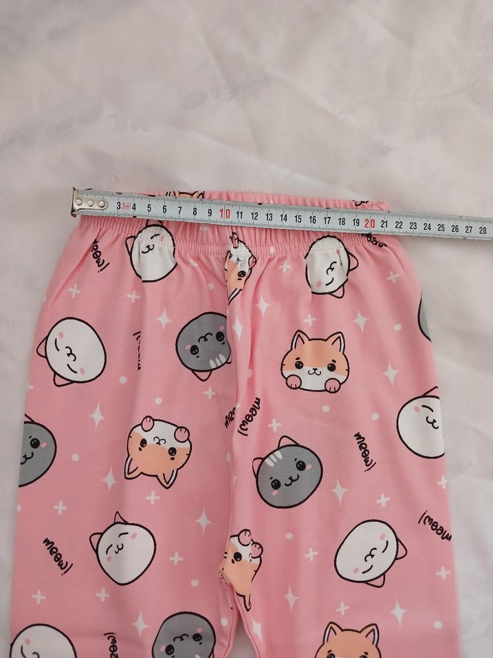 Kız Çocuk Pembe Desenli Pijama Takımı - Görsel 5