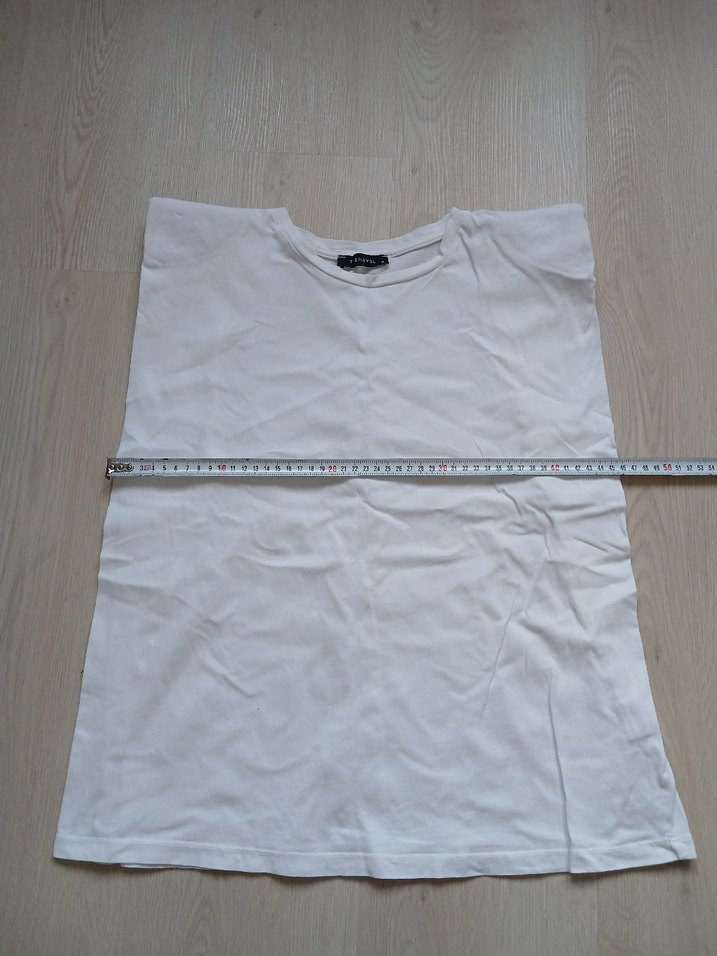 Kadin Beyaz Vatkali  Tişört - Görsel 4