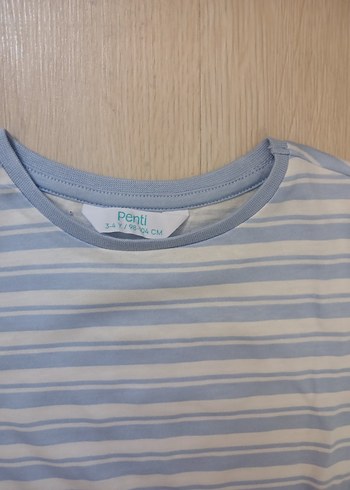 Mavi Çizgili Erkek Çocuk Pijama Takımı - Görsel 2