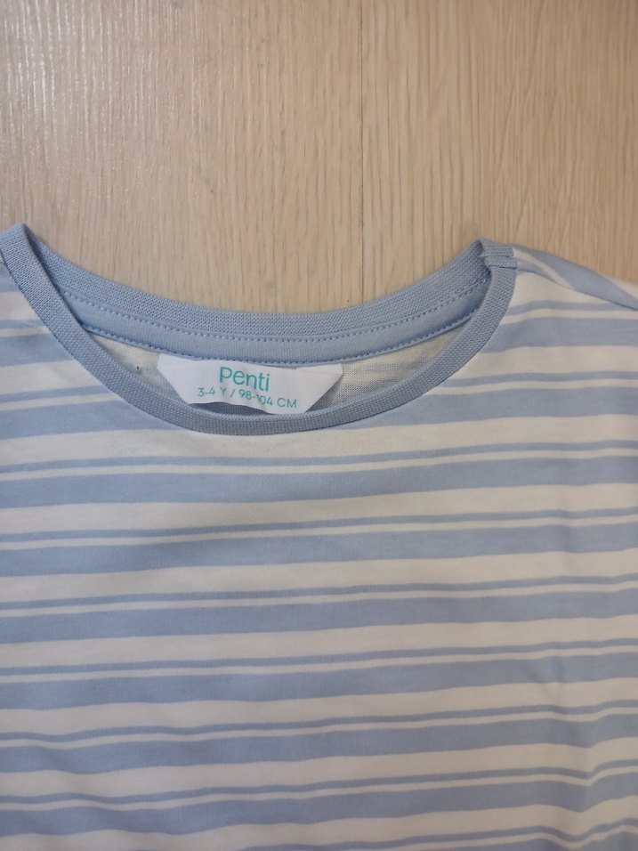 Mavi Çizgili Erkek Çocuk Pijama Takımı - Görsel 2