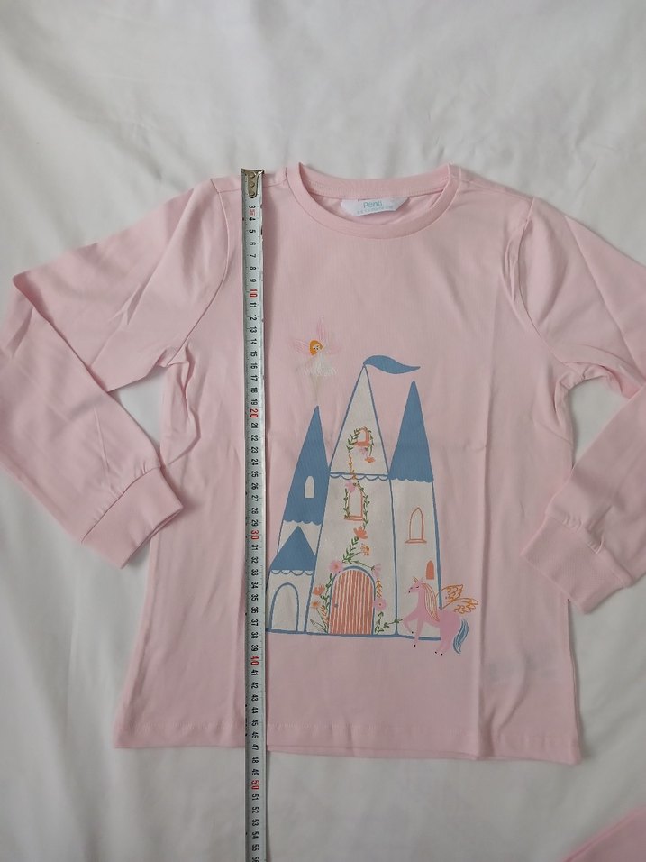 Kız Çocuk Pembe Pamuklu Kısa Kollu Pijama Takımı - Görsel 4