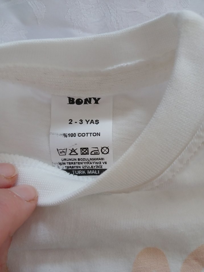 Kız Çocuk Beyaz Baskılı Kısa Kollu Tişört - Görsel 2