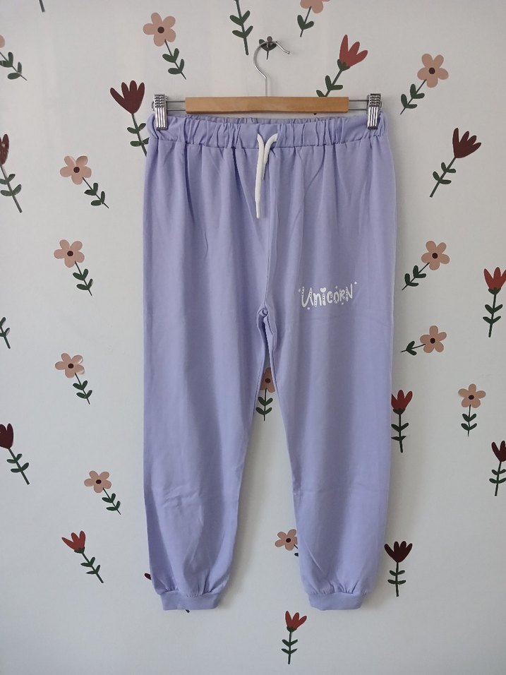 Kız Çocuk Beyaz Unicorn Baskılı Takım - Görsel 3