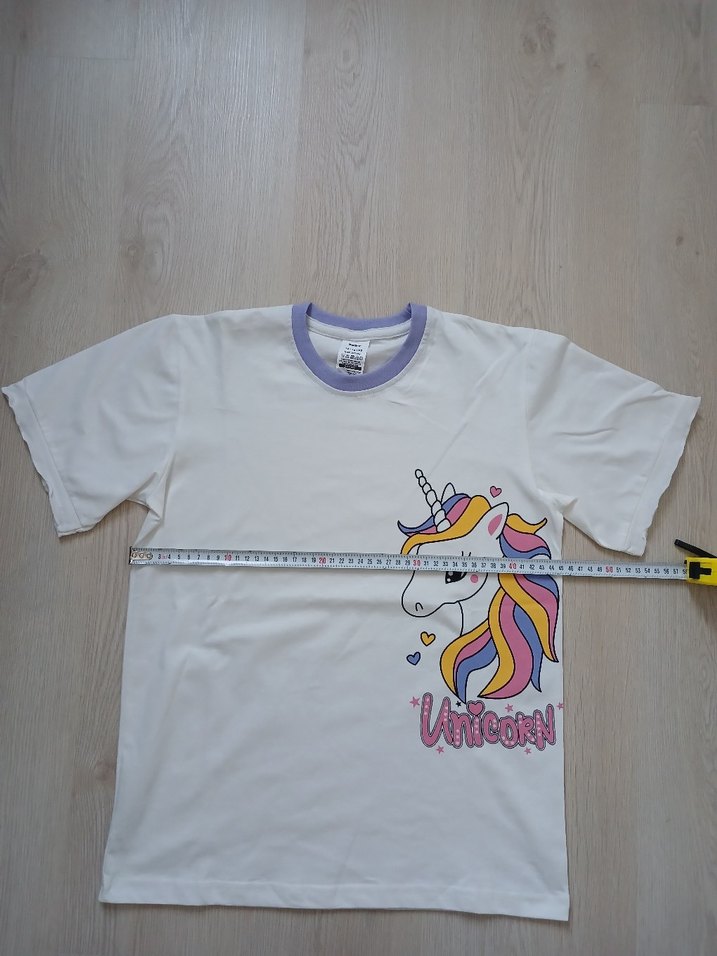 Kız Çocuk Beyaz Unicorn Baskılı Takım - Görsel 4