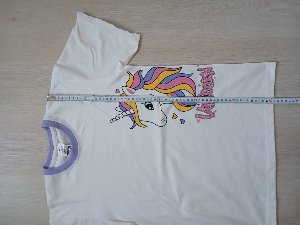 Kız Çocuk Beyaz Unicorn Baskılı Takım - Görsel 5