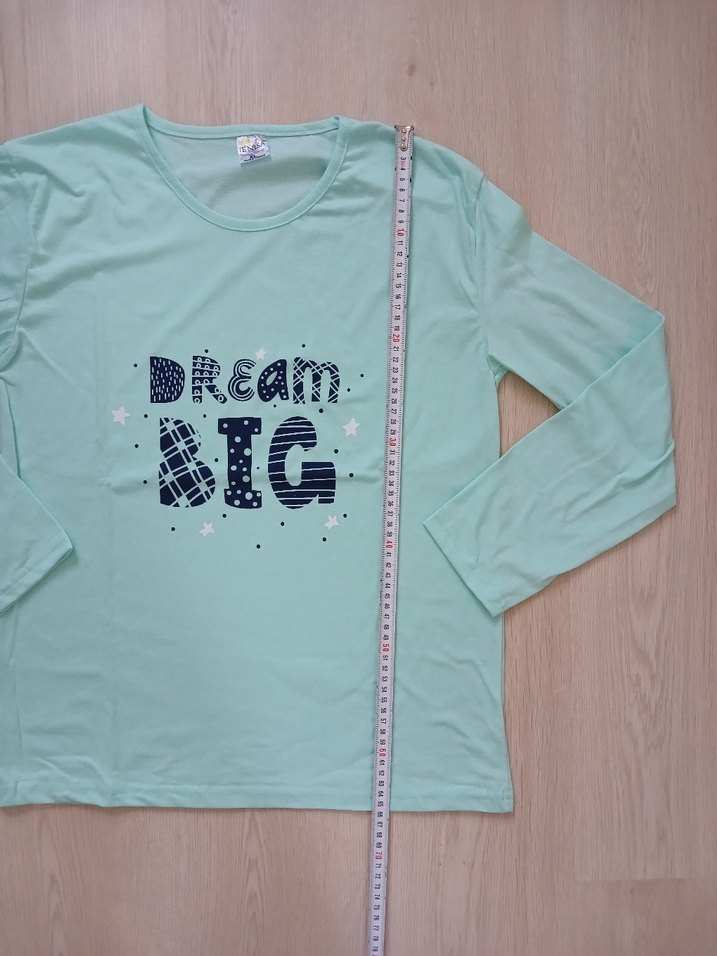 Yeşil Desenli Uzun Kollu Kadın Pijama Takımı - Görsel 3