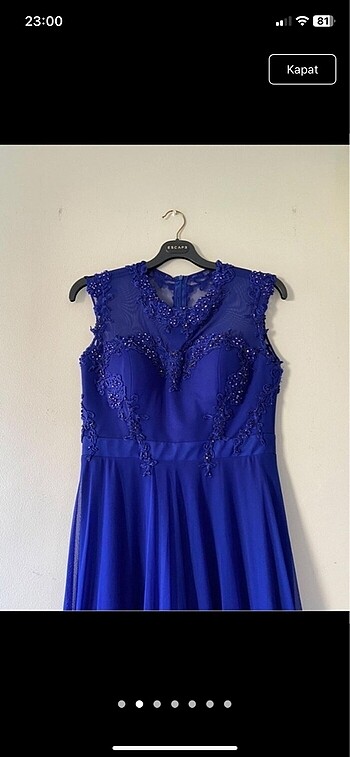 Mavi abiye elbise - Görsel 5