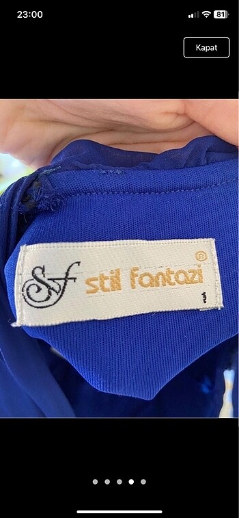 Mavi abiye elbise - Görsel 8