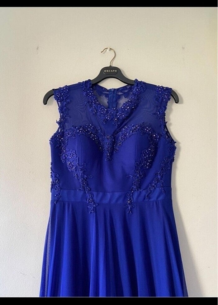 Mavi abiye elbise - Görsel 5