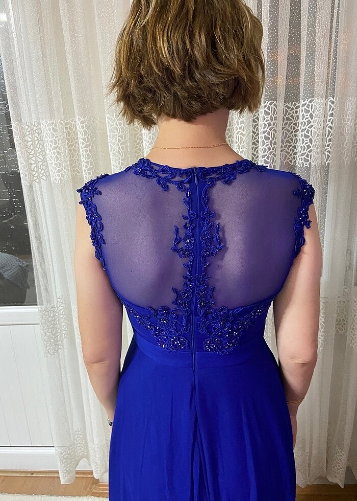 Mavi abiye elbise - Görsel 3