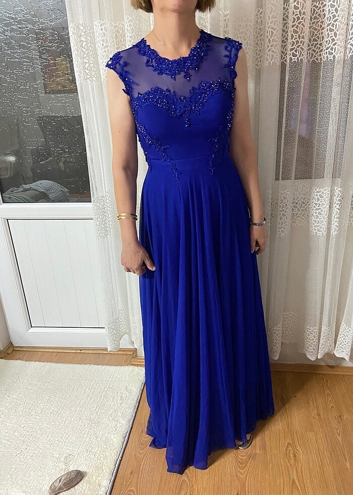 Mavi abiye elbise - Görsel 4