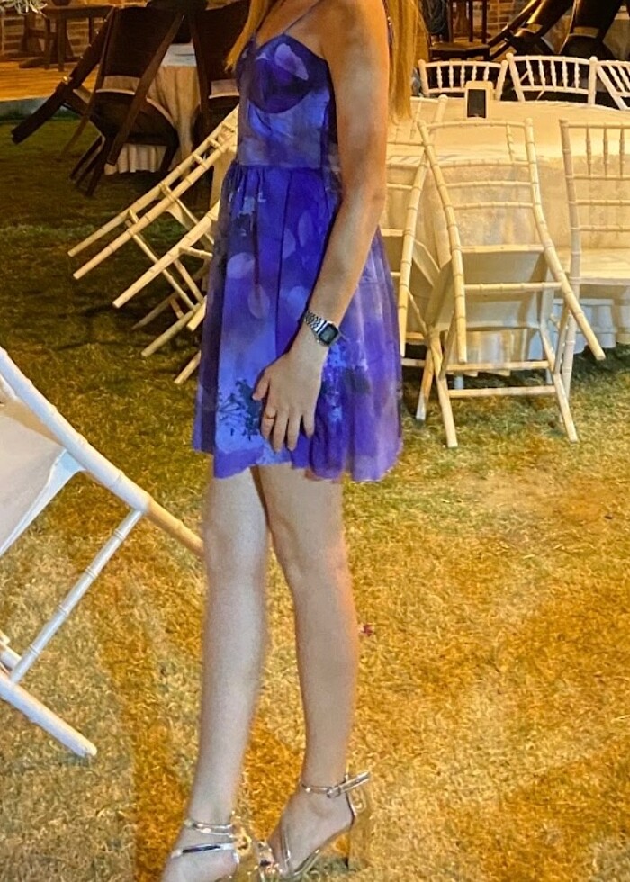 Mor abiye elbise - Görsel 3