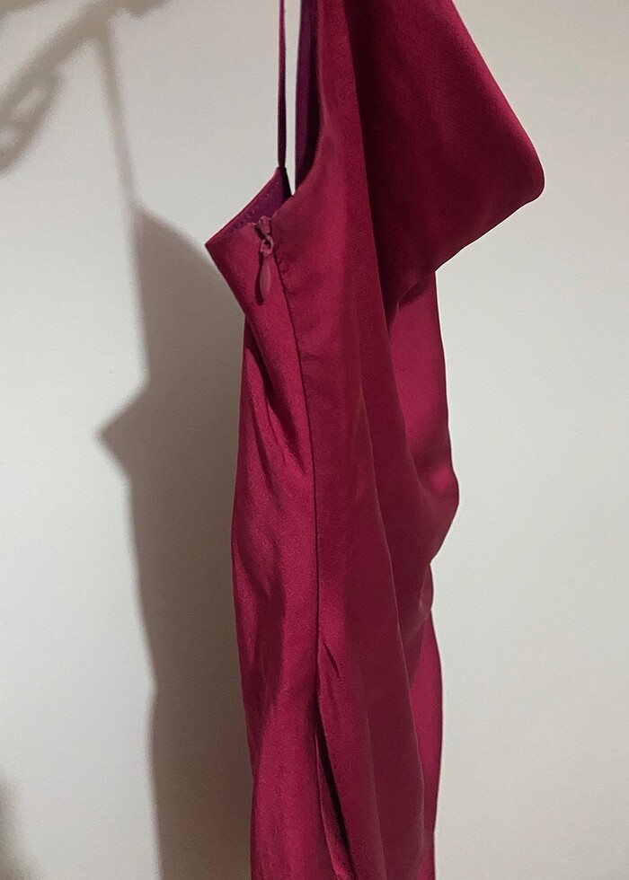 Trendyol bordo şık elbise - Görsel 3