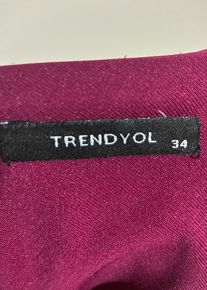 Trendyol bordo şık elbise - Görsel 4