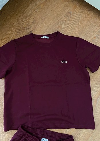 Bordo Kadın Kısa Kollu Oversize Eşofman Takımı - Görsel 4