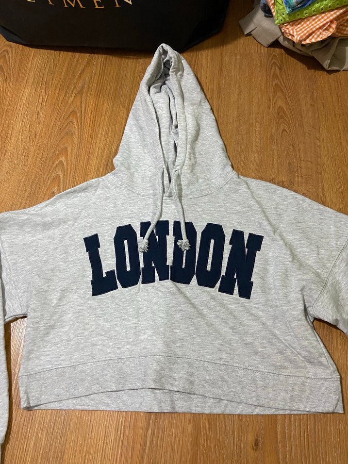 Gri Kadın Pamuklu Rahat Kesim Eşofman üstü - Görsel 3