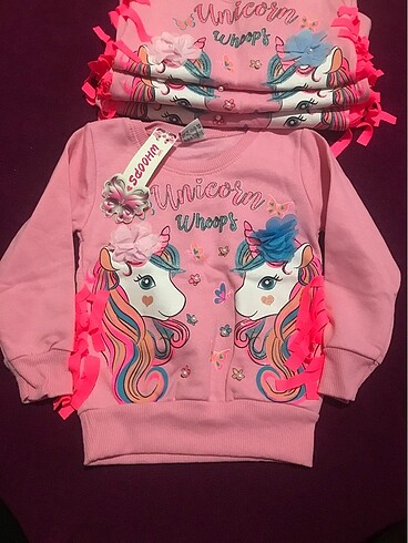 18-24 Ay Beden Şardonlu unicorn sweat