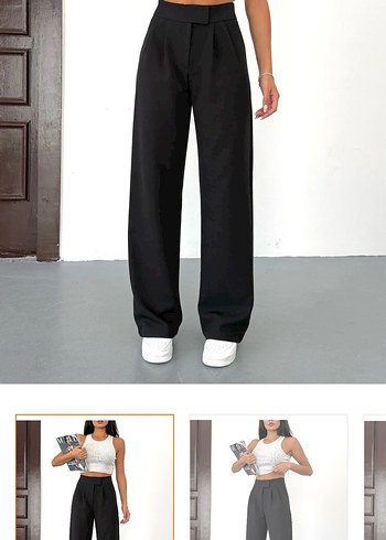 Kadın Siyah Regular Fit Kumaş Pantolon