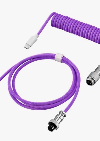 Mor USB Tip-C Spiral Kablo