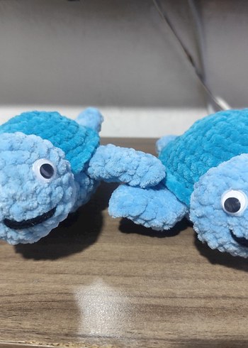 Mavi Renkli Yumuşak Deniz Kaplumbağası Peluş Oyuncak - Görsel 2