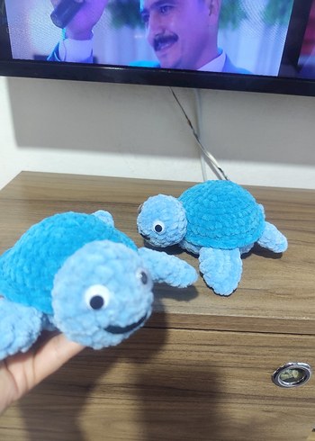 Mavi Renkli Yumuşak Deniz Kaplumbağası Peluş Oyuncak - Görsel 3