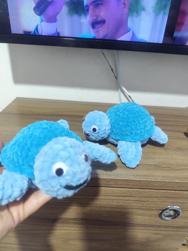 Mavi Renkli Yumuşak Deniz Kaplumbağası Peluş Oyuncak - Görsel 3