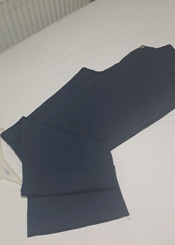 Düğmeli Mavi Kadın Süet Cigarette Pantolon - Görsel 5