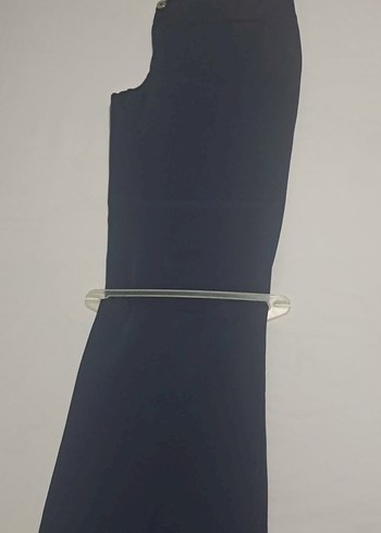 Düğmeli Mavi Kadın Süet Cigarette Pantolon - Görsel 4