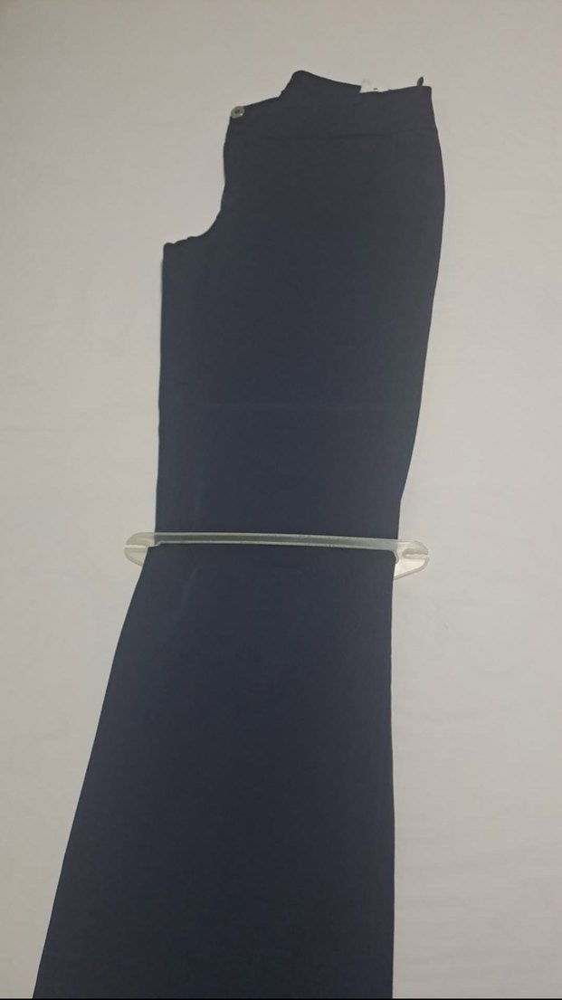 Düğmeli Mavi Kadın Süet Cigarette Pantolon - Görsel 4