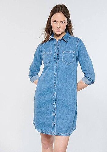 Mavi liz denim elbise