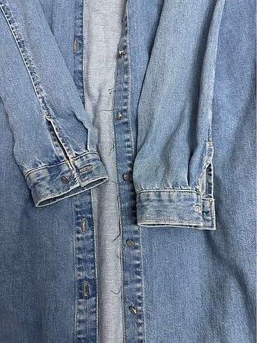 s Beden Mavi liz denim elbise