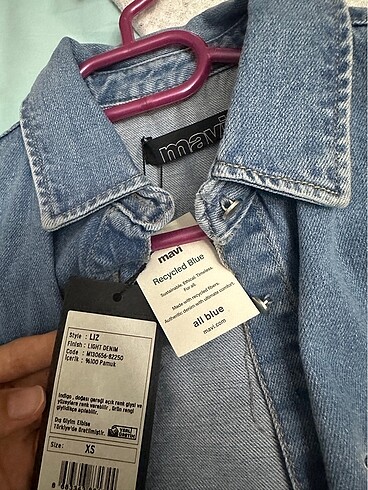 s Beden mavi Renk Mavi liz denim elbise