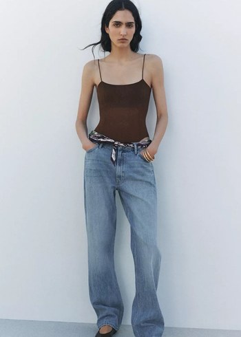 Zara straight fit yüksek bel jean