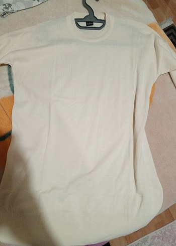 Düğmeli Beyaz Bisiklet Yaka Kadın Kazak - Görsel 5