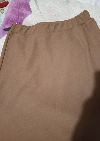 Drapeli Kahverengi Uzun Etek - Görsel 3