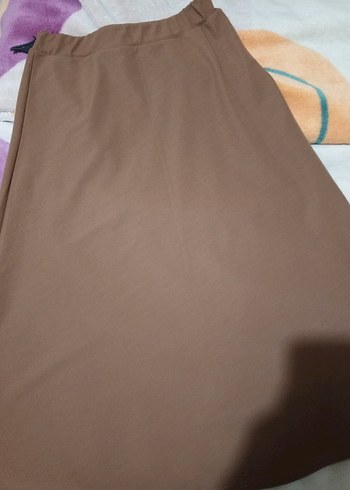 Drapeli Kahverengi Uzun Etek - Görsel 5