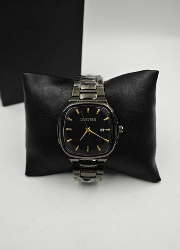 Cartier Siyah Erkek Çelik Saat 