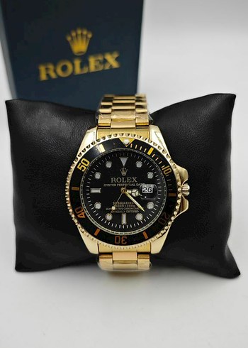 Rolex Altın Erkek Saat Siyah Kadran