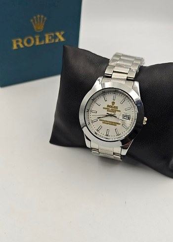 Beyaz Klasik Rolex Erkek Saati