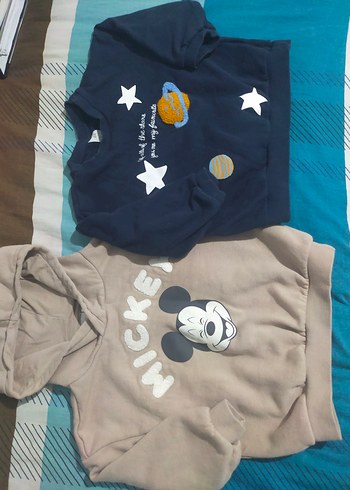 Gri Baskılı Erkek Çocuk Sweatshirt & mavi gezegenli kazak