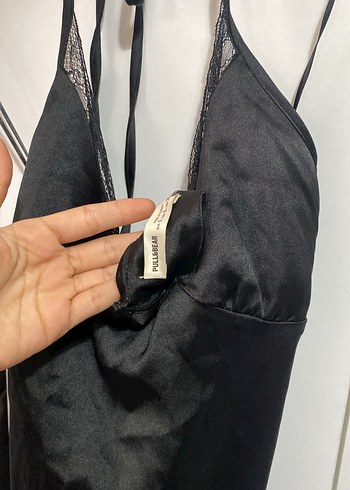 Siyah Dantelli Halter Yaka Midi Göğüs Korsesi - Görsel 2