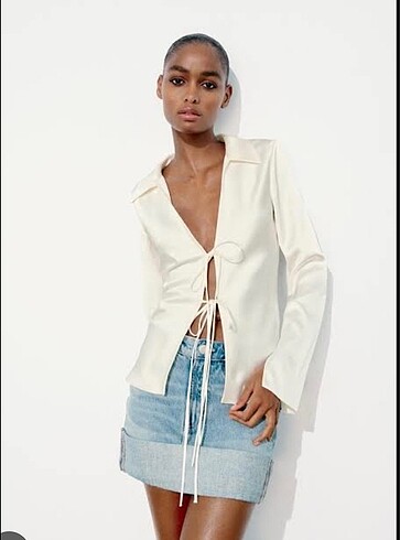 Zara saten bluz