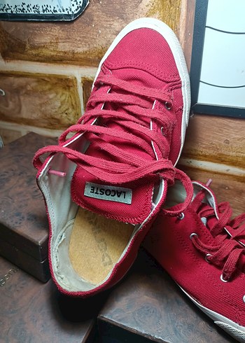 Lacoste Kırmızı Bağcıklı erkek Spor Ayakkabı - Görsel 7