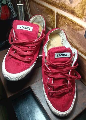 Lacoste Kırmızı Bağcıklı erkek Spor Ayakkabı - Görsel 5