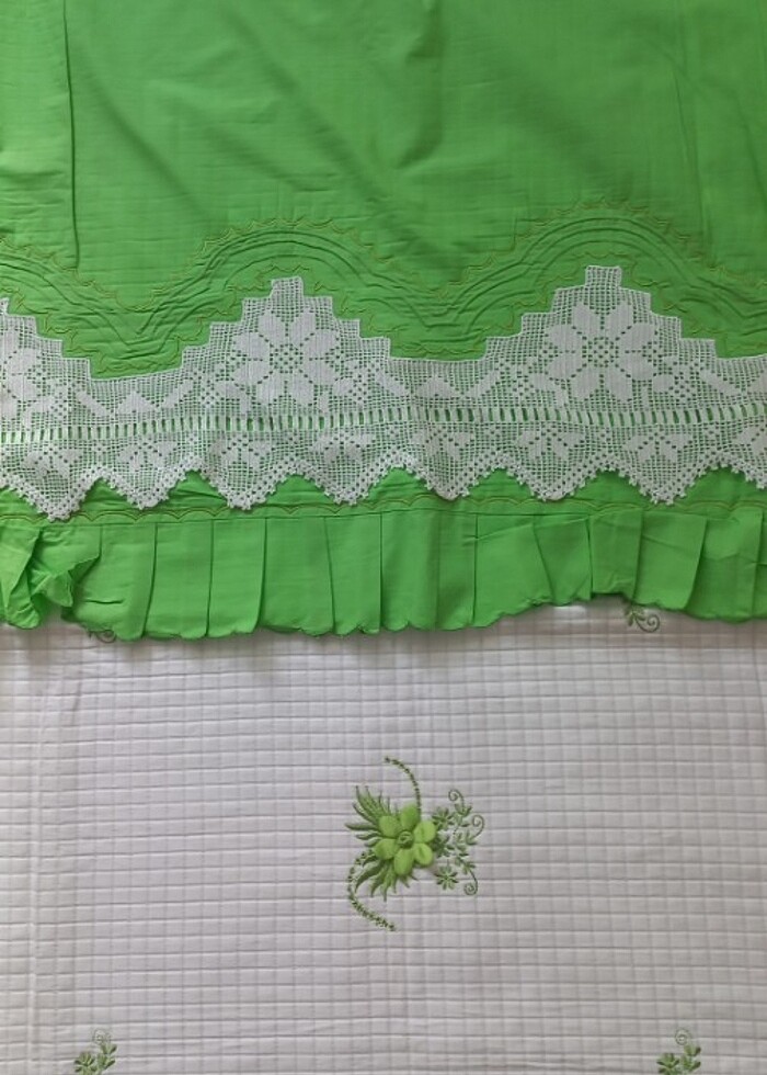 Çift kişilik çarşaf pike ve 2 yastık - Görsel 4