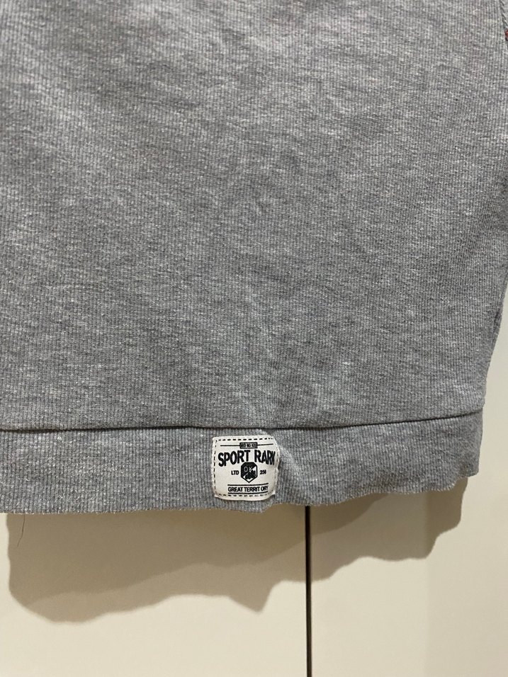 Gri Pamuklu Uzun Kollu Sweatshirt - Görsel 3