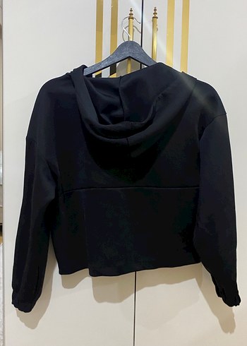 Siyah Fermuarlı Yüksek Yakalı Sweatshirt - Görsel 5