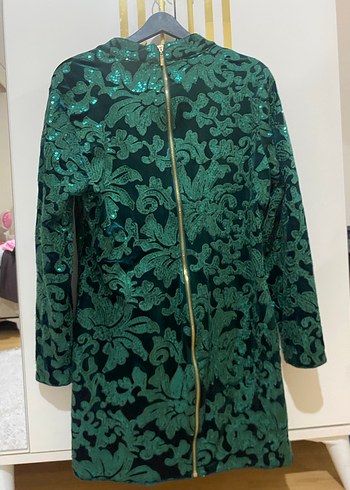 Yeşil Dantel Detaylı Midi Elbise - Görsel 4